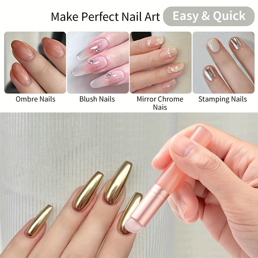 3-Piece Silicone Nail Art Brush Set – Chrome & Ombré Applicators Nail Art Brush Set Babs