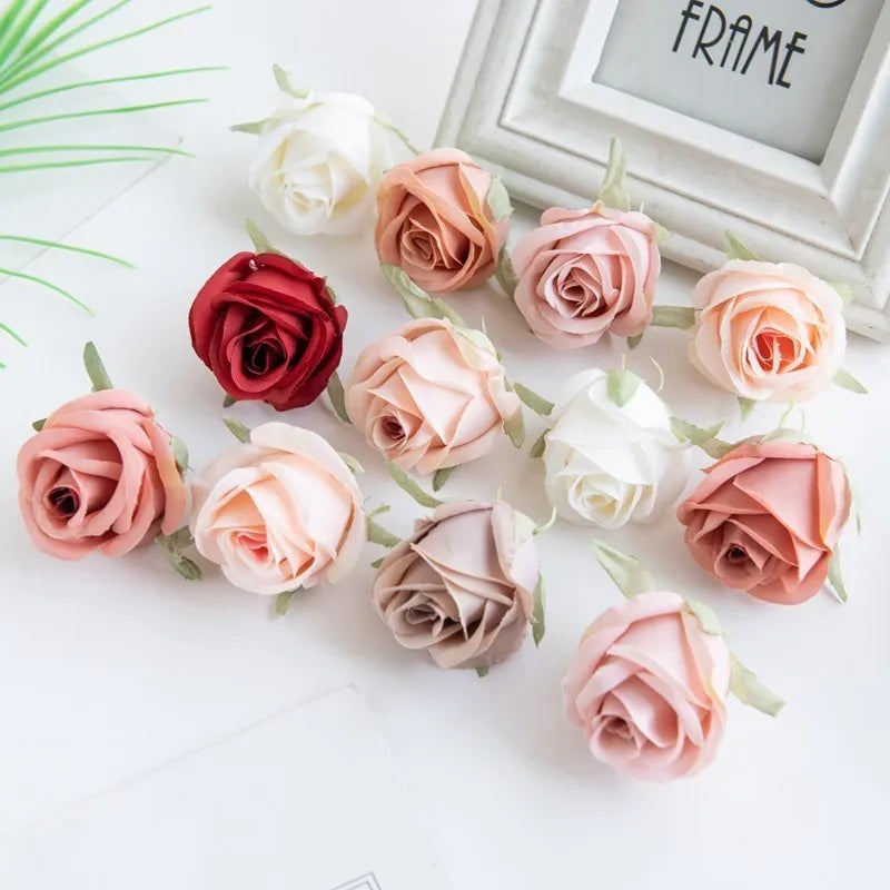 100Pcs Silk Artificial Rose Heads for Wedding & DIY Décor Artificial Flowers Babs