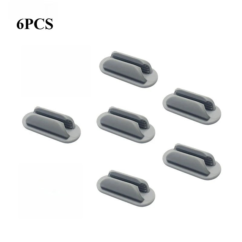Silicone Self-Adhesive Pen Holder – Wall & Desk Storage 3/6 Pack Pen Holder Organizer Babs Grey 6PCS