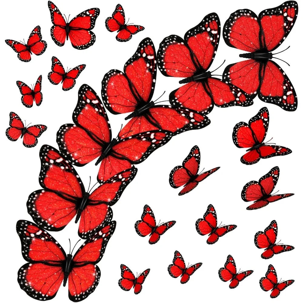 12Pcs 3D Butterfly Wall Stickers – Home & Wedding Décor 3D Wall Stickers Babs