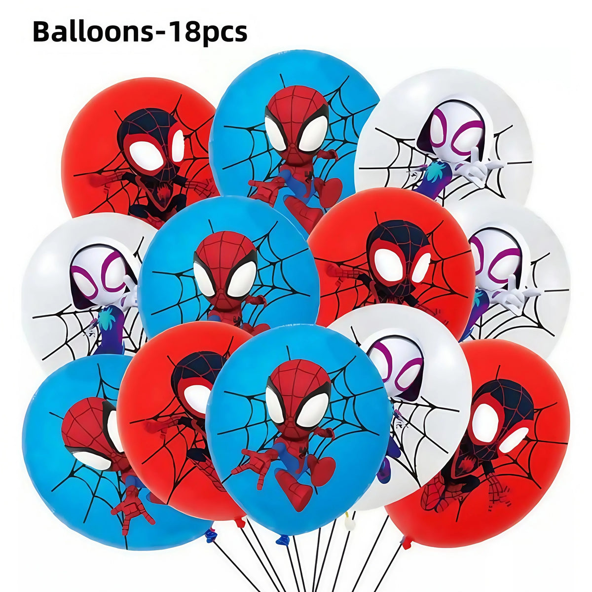 Spidey Giant Superhero Foil Balloons – Birthday Party Décor Foil Party Balloons Babs 18pcs 3