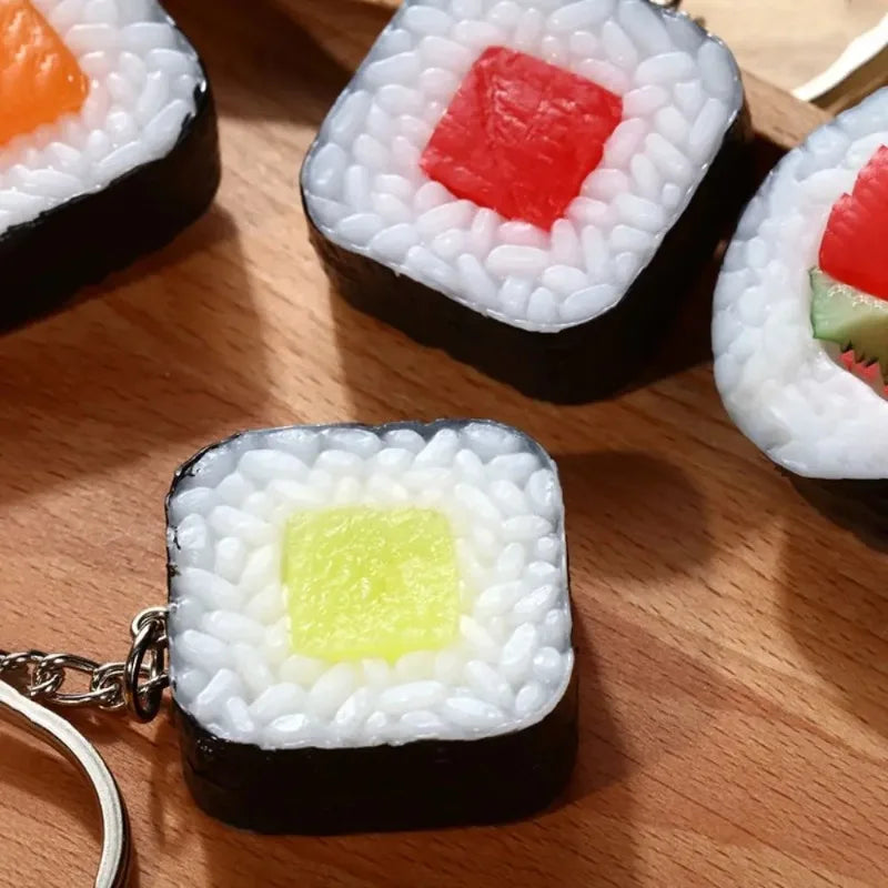 Sushi & Veggie Food Simulation PVC Keychain – Fun Bag Charm Novelty Keychain Babs