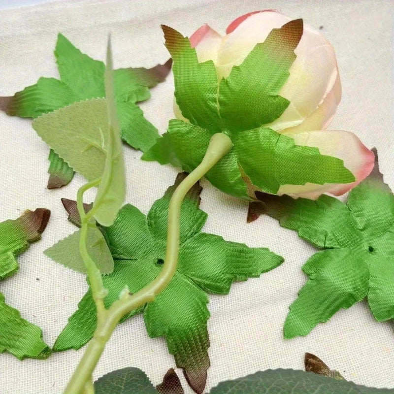 30pcs Artificial Rose Green Leaves for Home & Party Decoration Artificial Floral Decor Babs