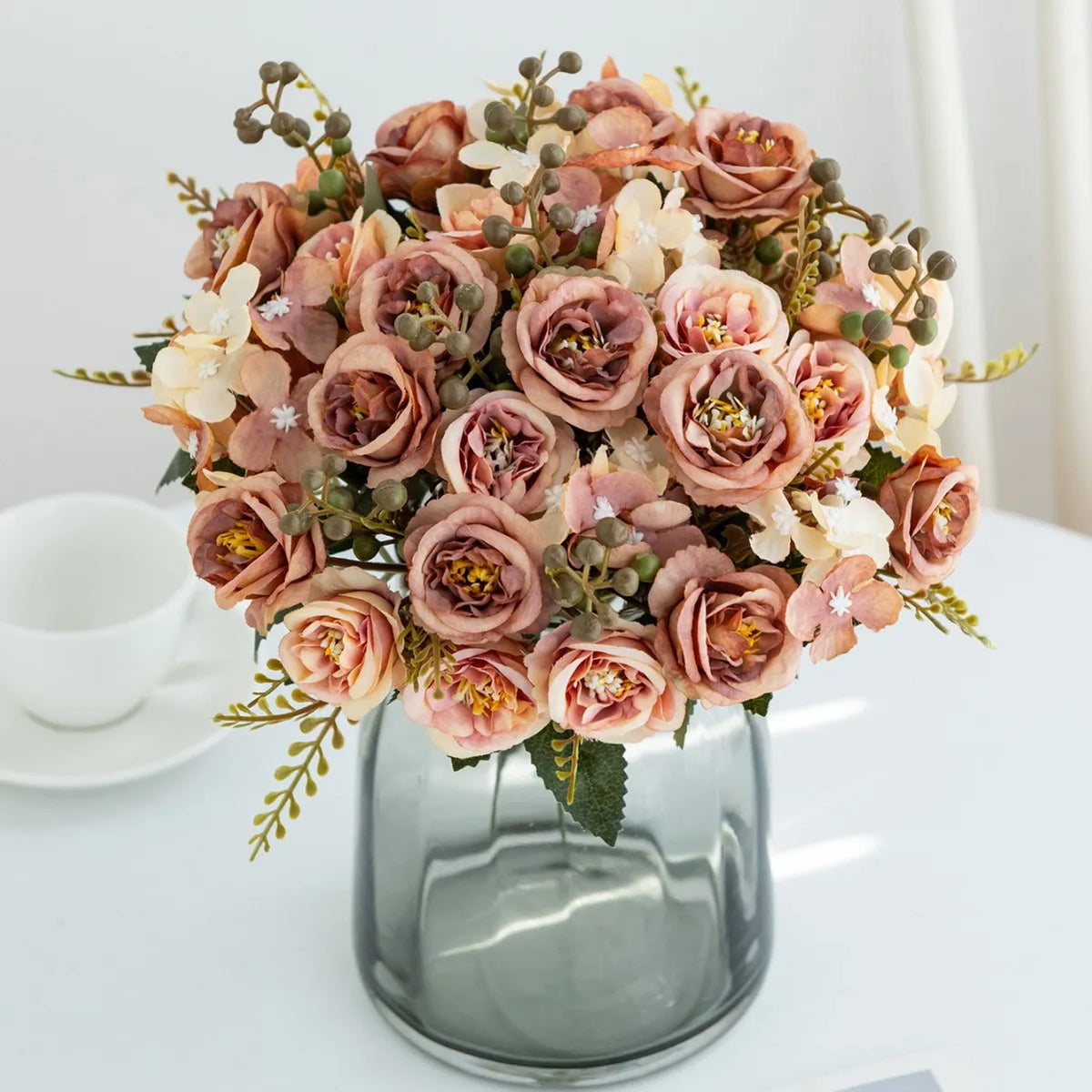 Artificial Silk Rose Flowers – Wedding & Home Décor Bouquet Artificial Silk Flowers Babs