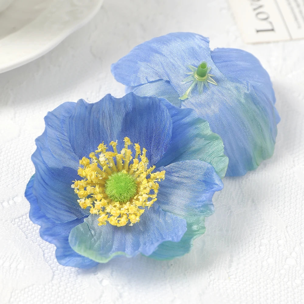 Silk Rose Flower Heads 10/20 Pcs – Wedding & DIY Decor Artificial Flower Heads Babs Blue 20Pcs