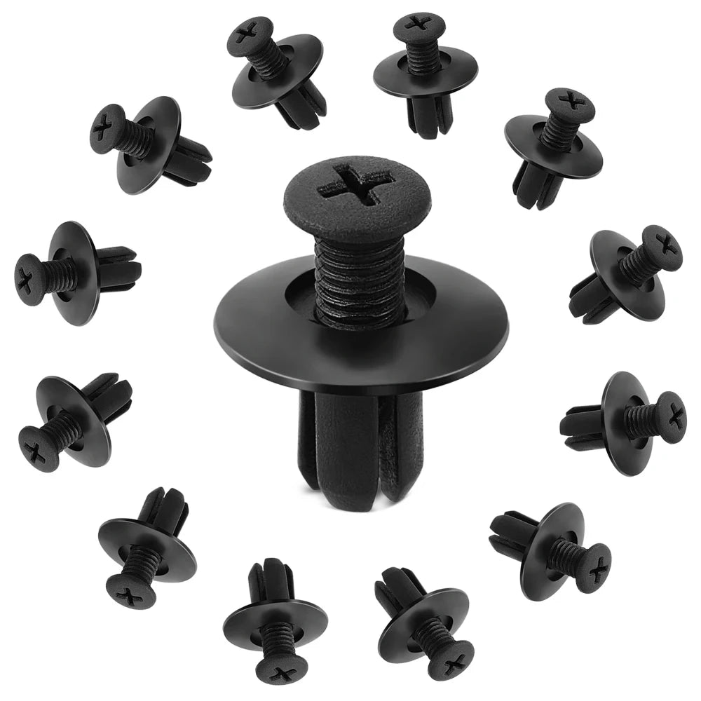 100Pcs 8mm Plastic Push Rivets Fastener Clips for Car Trim Panel Auto Panel Fastener Clips Babs