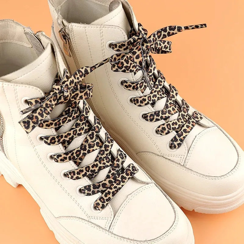 Leopard Print Flat Shoelaces – 1 Pair for Men & Women Fashion Shoelaces Babs