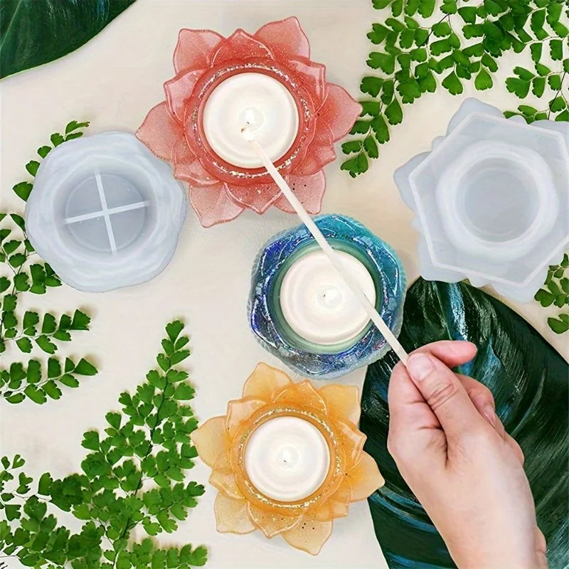 Lotus Flower Silicone Resin Mold for Candle Holder & Jewelry Silicone Craft Mold Babs