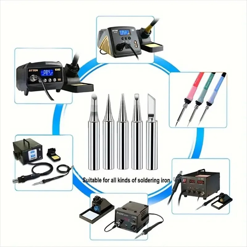 5pcs Lead-Free Soldering Iron Tips Set – I B K Universal Bits Soldering Iron Tips Babs