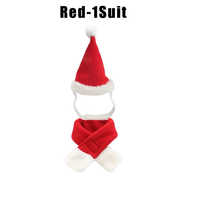 Cat Christmas Hat & Scarf Set – Holiday Pet Costume & Photo Prop Pet Holiday Costume Babs 1Suit