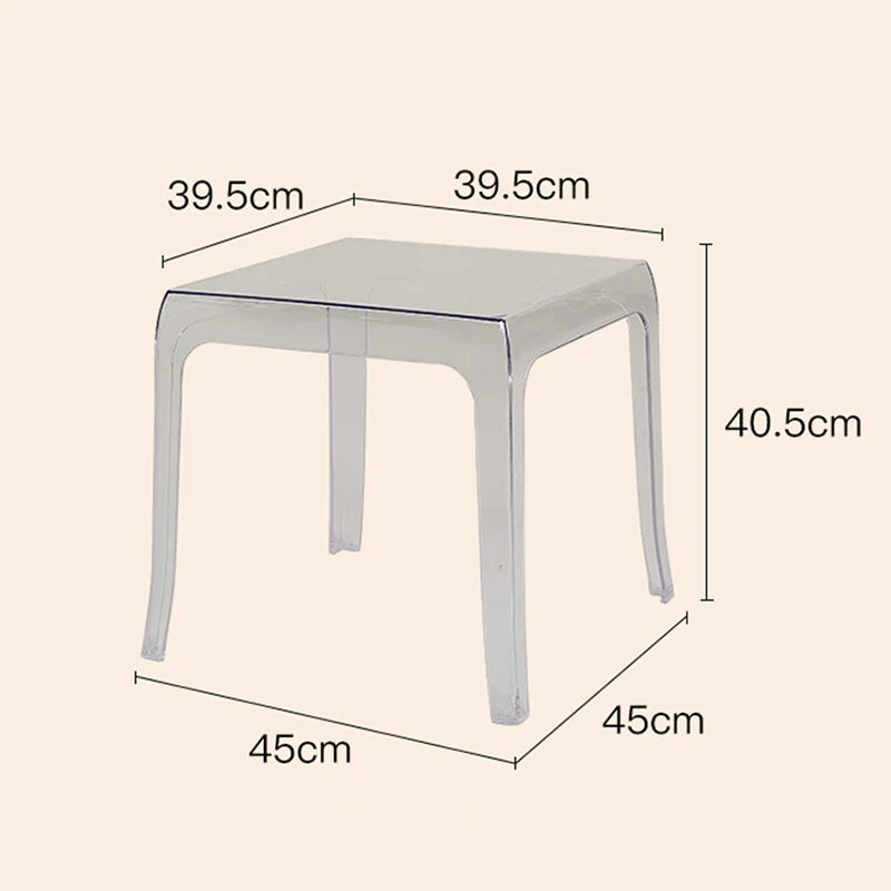 Nordic Transparent Square Side Table | Minimalist Acrylic Look Side Table Babs Transparent