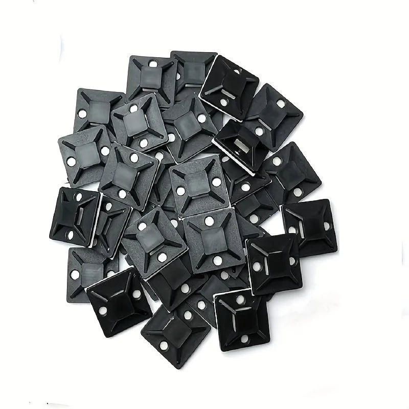 100pcs Adhesive Cable Tie Mounts – Stick-On Wire Anchors Cable Tie Mounts Babs