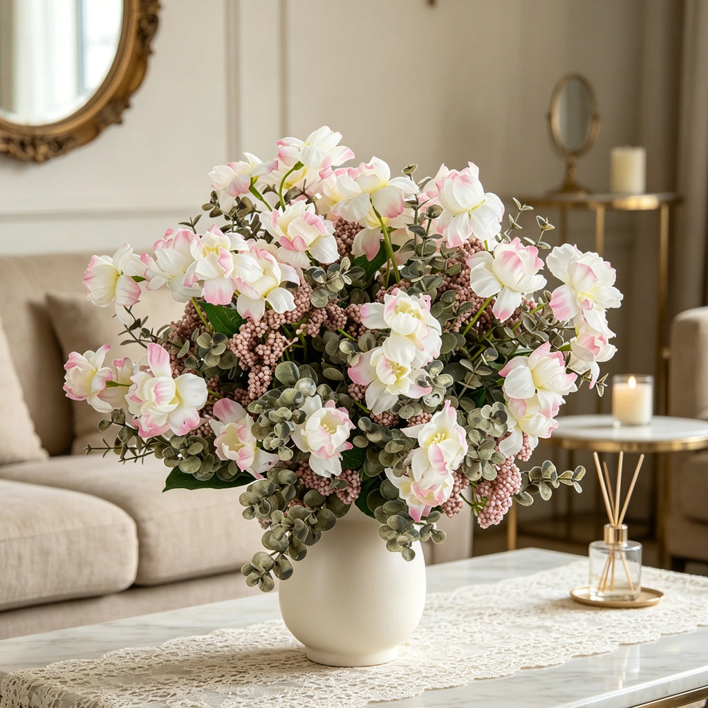 Silk Camellia Artificial Flower Bouquet – Wedding & Home Décor Artificial Flower Bouquet Babs
