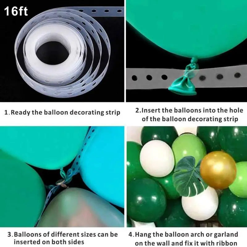 Jungle Animal Kids Birthday Balloon Chain Set – Green Forest Party Balloon Set Babs
