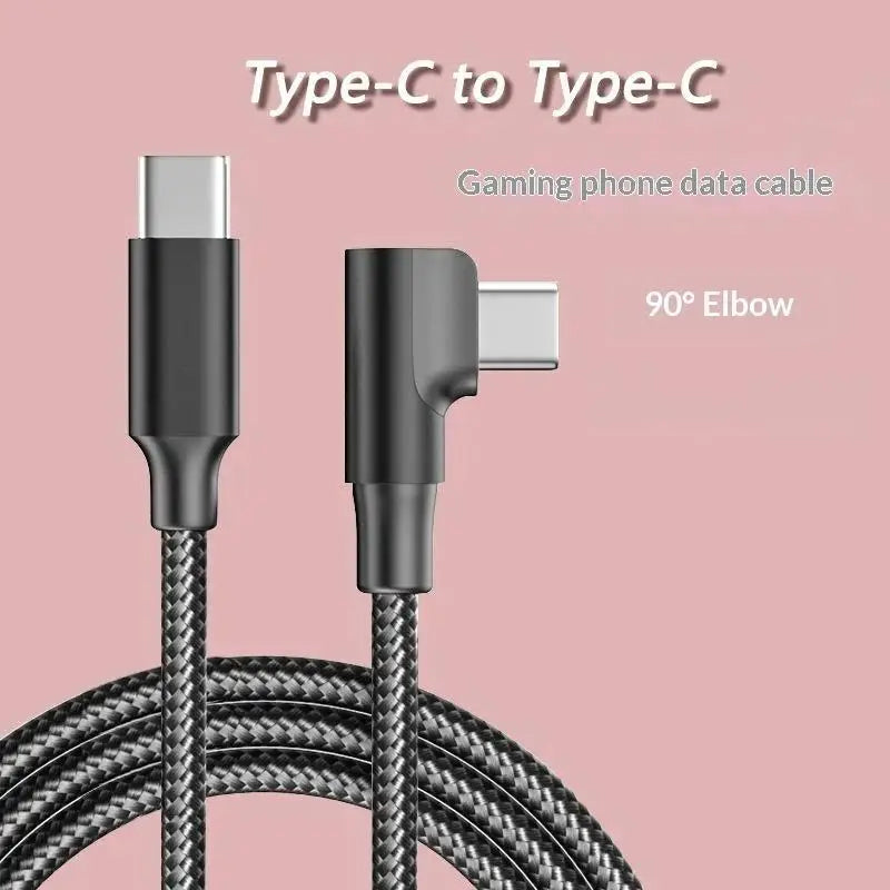 90° USB-C Fast Charging Cable 60W PD Braided 1M Type-C USB-C Charging Cable Babs