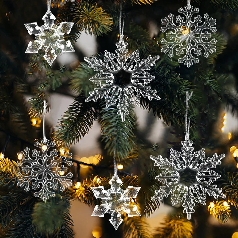 3-Pack Transparent Acrylic Snowflake Christmas Tree Ornaments Christmas Tree Ornaments Babs