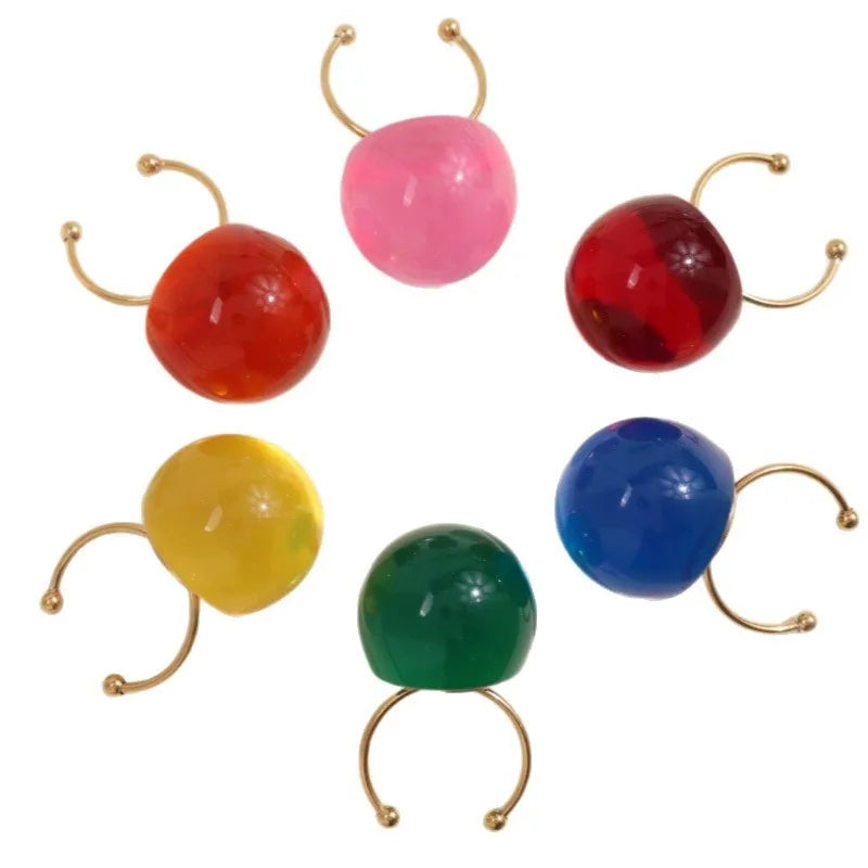 Jelly Transparent Resin Open Ring – Trendy Women's Jewelry Fashion Ring Babs