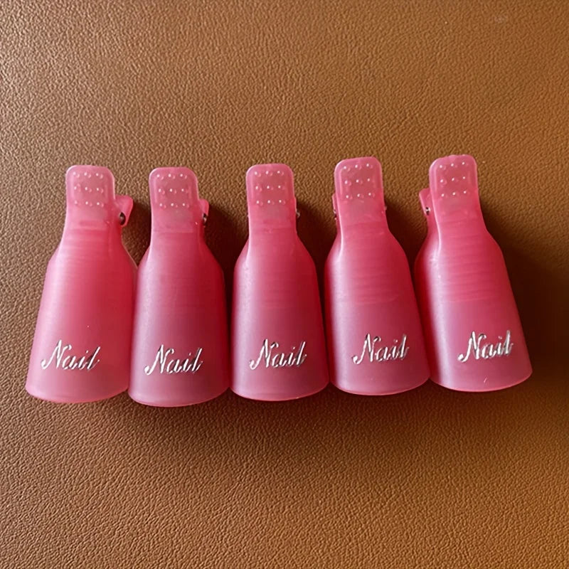 10-Pack Reusable Nail Soak-Off Removal Clips – Multi-Color Nail Removal Clips Babs Pink 10PCS
