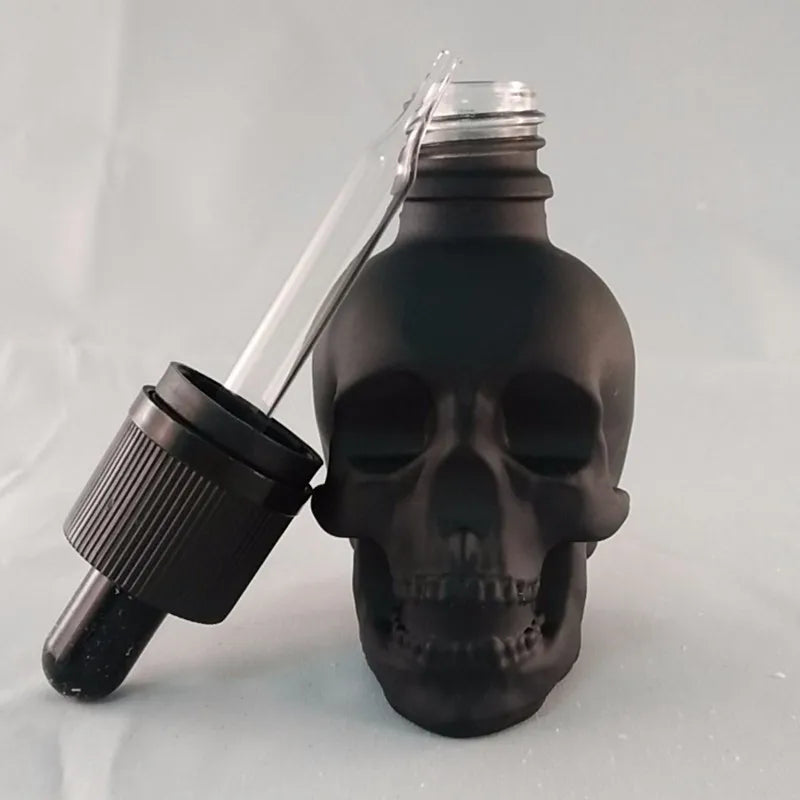 Black Skull Glass Dropper Bottles 30ml & 60ml – Essential Oils Glass Dropper Bottle Babs
