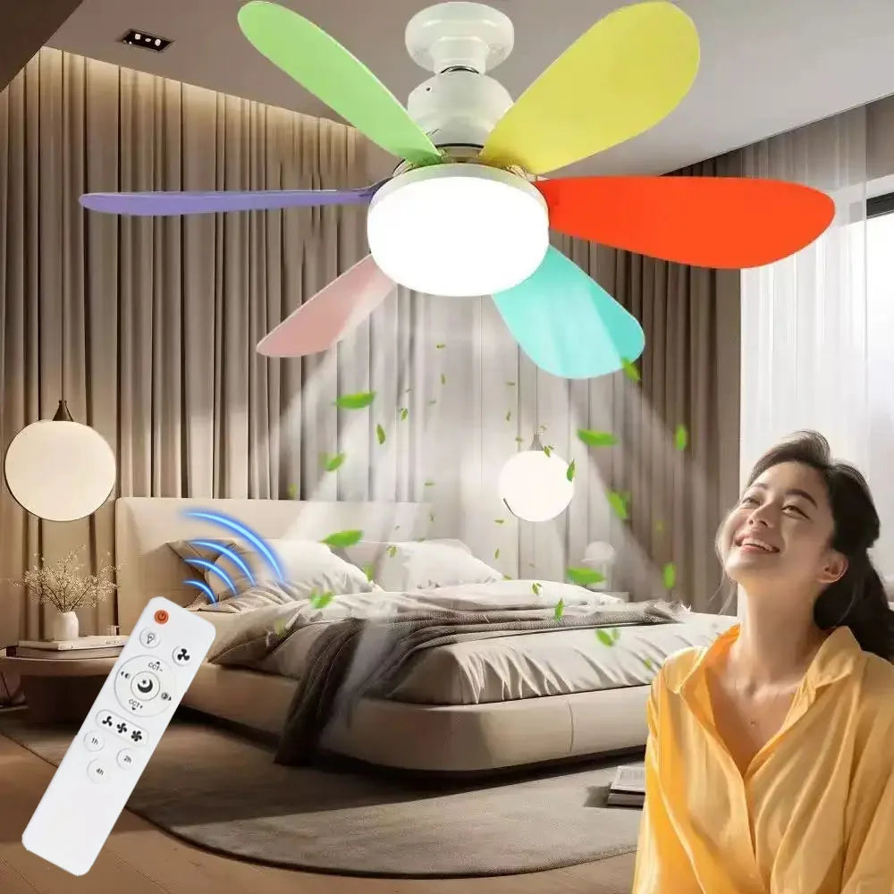 RTONTR Dimmable LED Ceiling Fan Light E27 with Remote Control LED Ceiling Fan Light Babs
