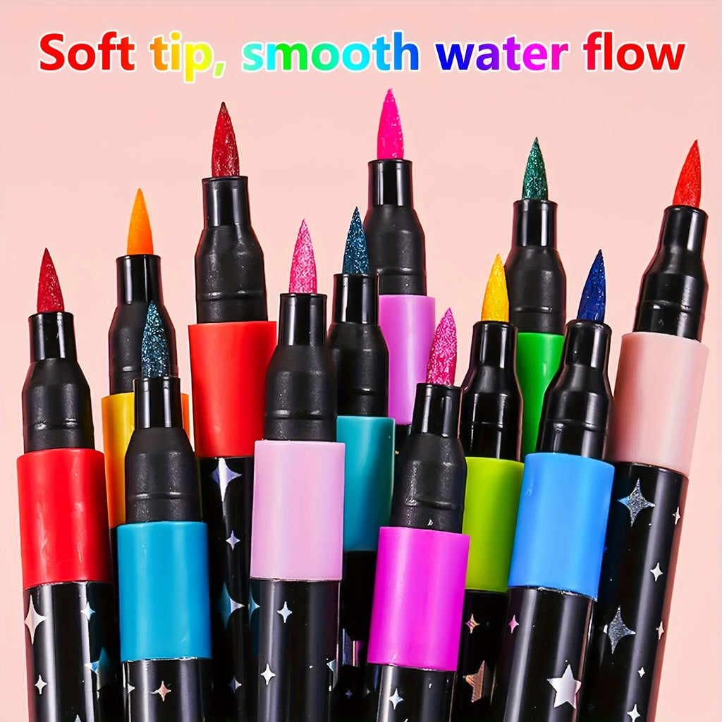 Glitter Pens 12/24/36/48 Colors – Water-Based Art Markers Glitter Art Pens Babs