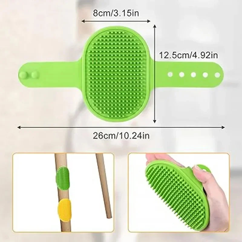 Rubber Dog Bath Massage Grooming Brush – All Coats & Pets Pet Grooming Brush Babs