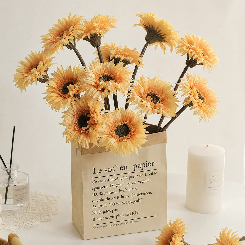 5Pcs Gerbera Daisy Silk Artificial Flowers 25CM – Wedding & Décor Artificial Silk Flowers Babs