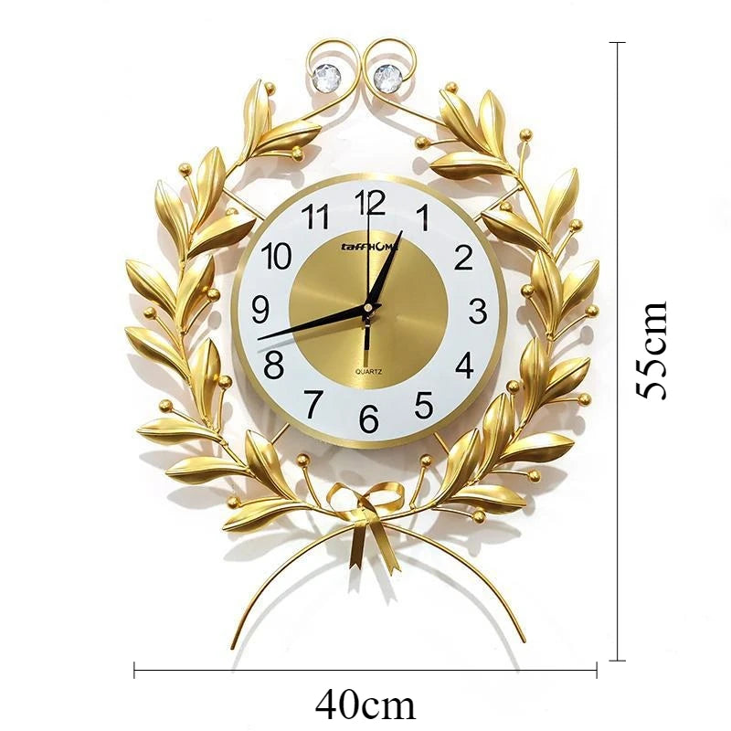 Nordic Modern Wall Clock – Gold Minimalist Silent Quartz, 55x40cm Decorative Wall Clock Babs Gold