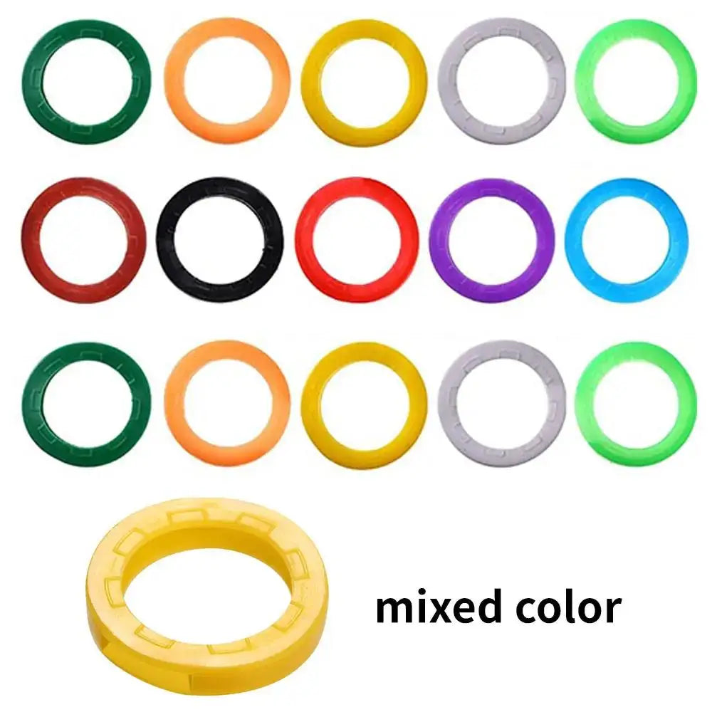 10pcs Silicone Key Sleeve Rings – Mixed Color DIY Key Markers Silicone Key Rings Babs Round 10pcs