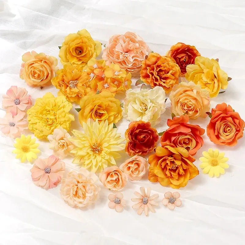 Orange Silk Rose Artificial Flowers – Wedding & Home Décor Artificial Silk Flowers Babs