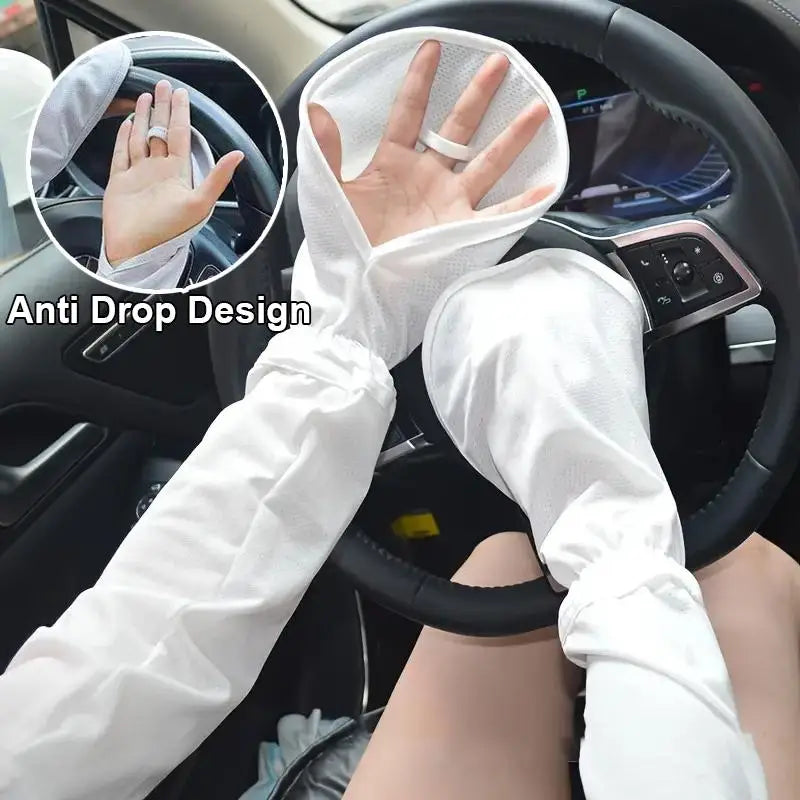 UV Sun Protection Fingerless Driving Gloves & Cooling Arm Sleeves UV Sun Gloves Babs