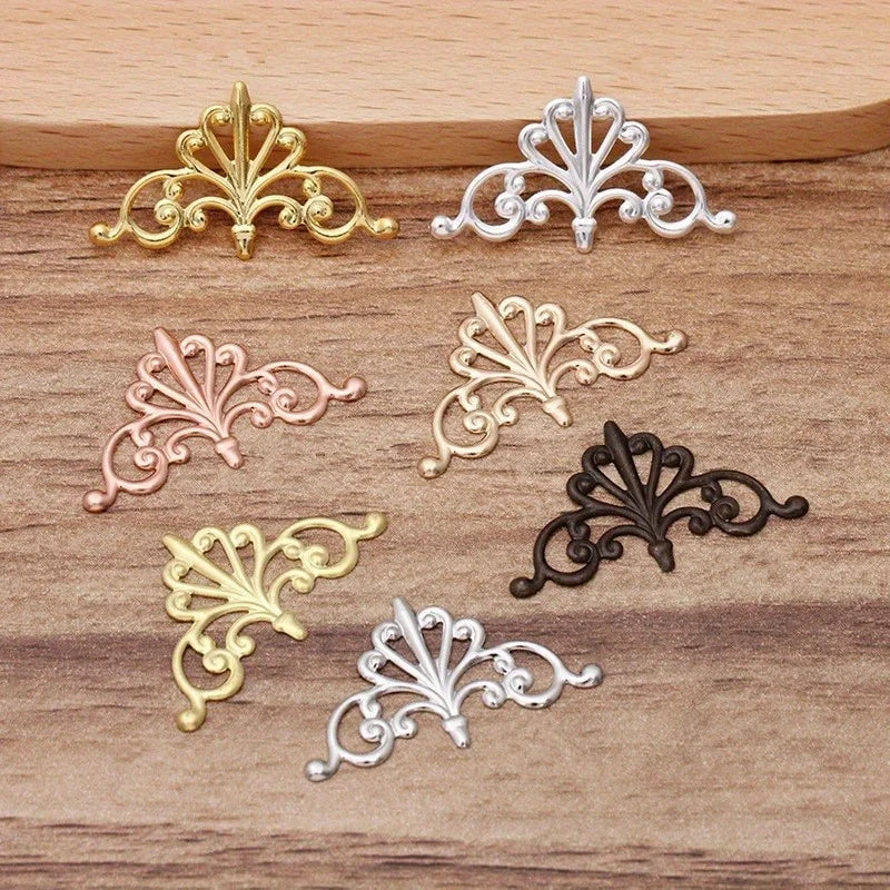 50Pcs Brass Crown Charm Connectors for DIY Hair Jewelry Making Jewelry Making Charms Babs
