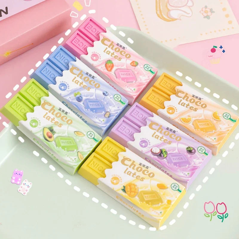 Kawaii Chocolate Design Eraser – Large Cute Rubber School Eraser Novelty Eraser Babs