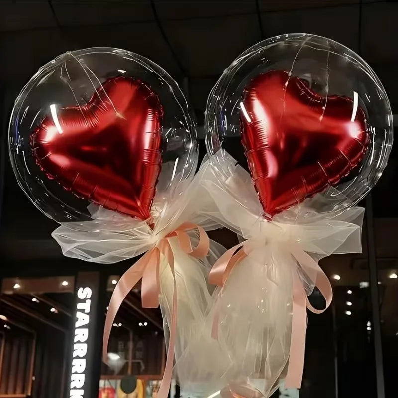 10pcs Transparent Bobo & Heart Balloons for Parties & Weddings Party Balloons Babs