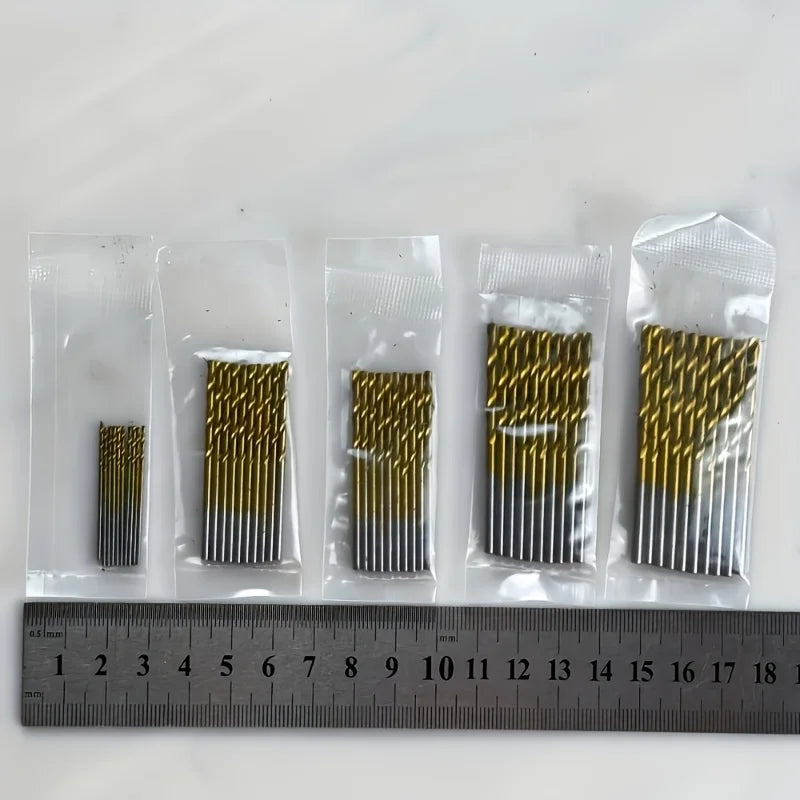 50PCS Titanium Twist Drill Bits 1mm–3mm | Wood & Metal DIY Twist Drill Bit Set Babs