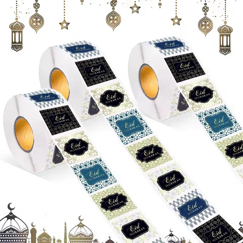 500Pcs EID Mubarak Stickers 2025 Ramadan Gift Seal Labels Party Seal Stickers Babs