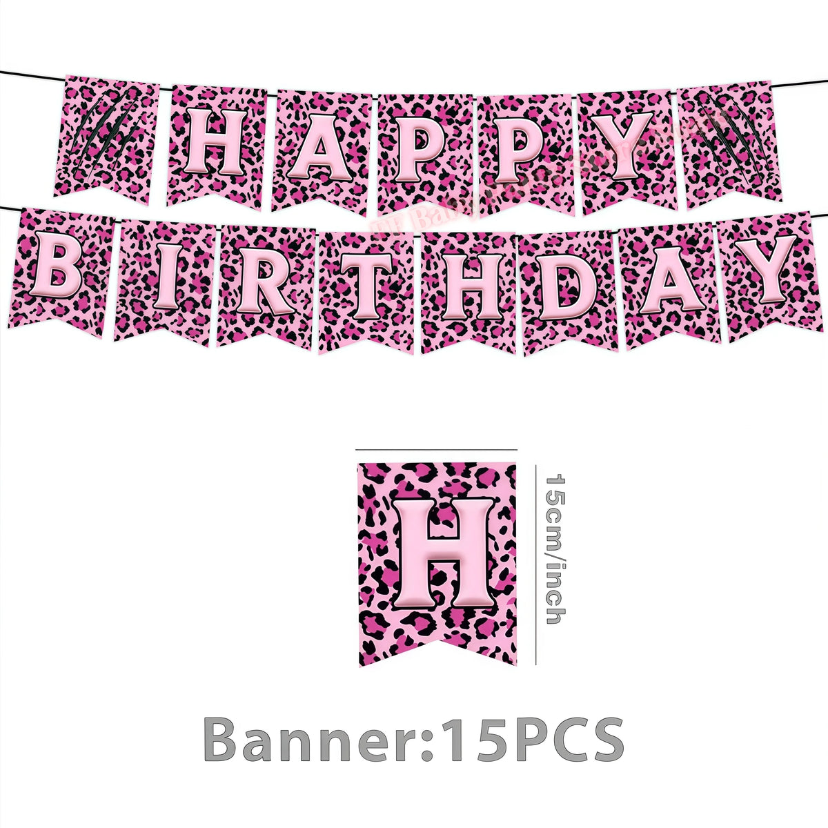 Leopard Print Birthday Party Supplies – Plates, Cups & Decor Party Decoration Set Babs 1set banner others