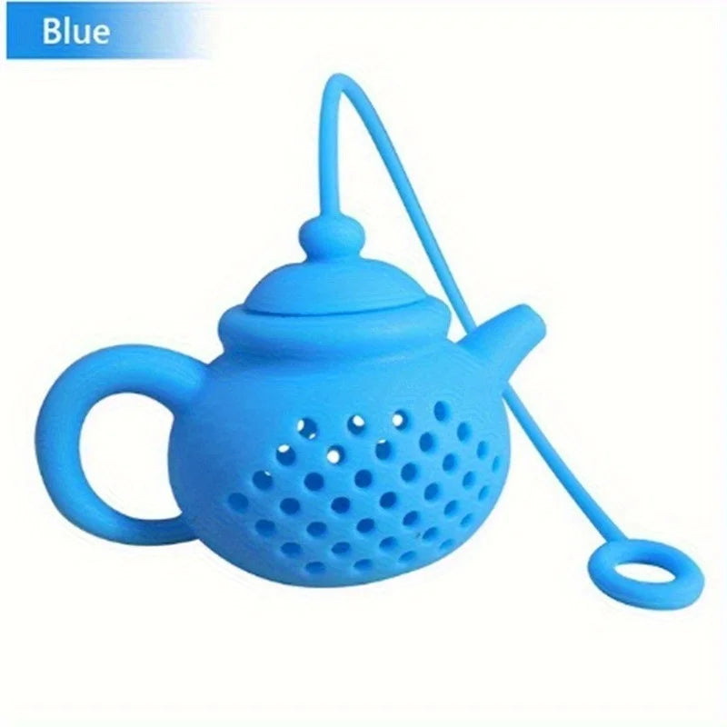 Teapot Silicone Tea Infuser & Strainer with Handle Silicone Tea Infuser Babs blue