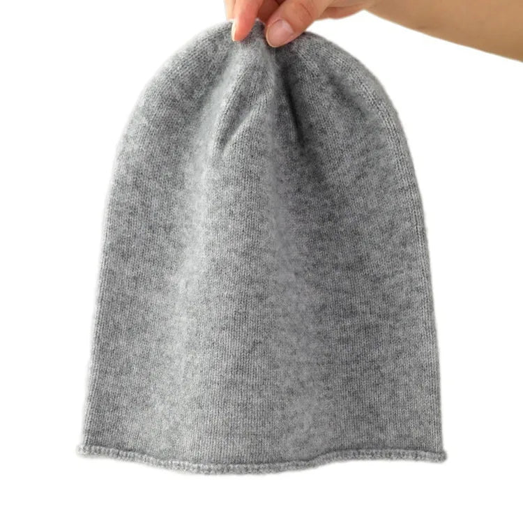 100% Cashmere Winter Beanie – Warm Slouchy Knit Hat Cashmere Knit Beanie Babs GRAY