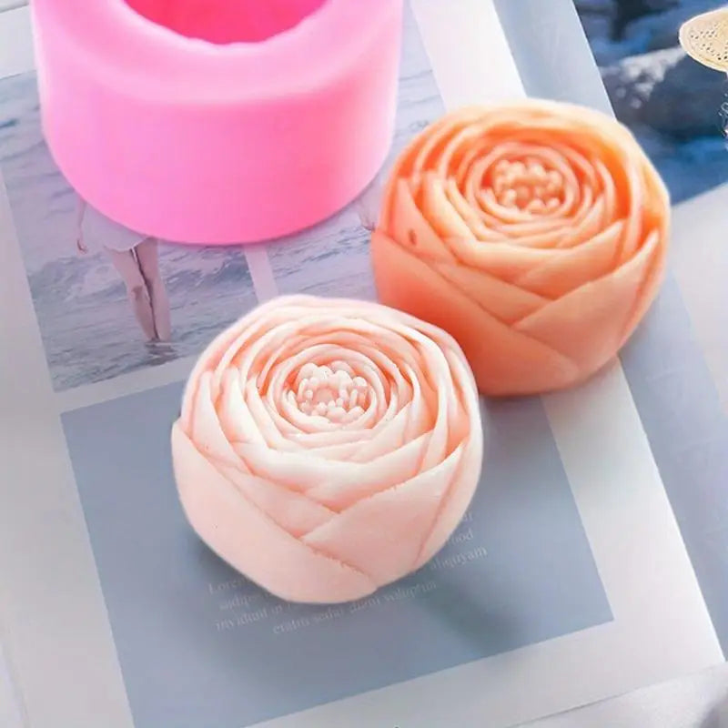3D Rose Silicone Mold – DIY Soap Making & Glitter Decor Silicone Craft Mold Babs