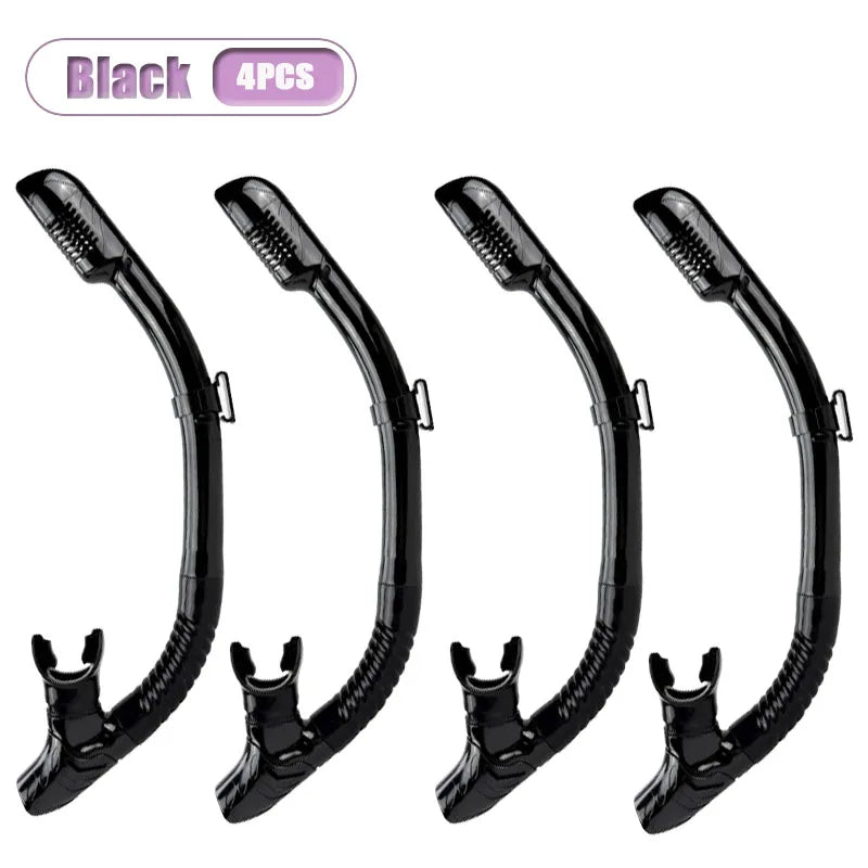 Full Dry Snorkel for Adults – 1–10 Pack Diving Breathing Tube Dry Snorkel Babs Black-4PCS