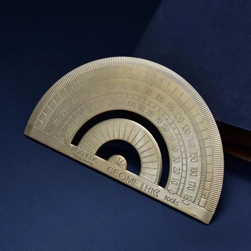 Metal Brass Protractor 0-180° | Math, Art & Design Tool Brass Protractor Babs