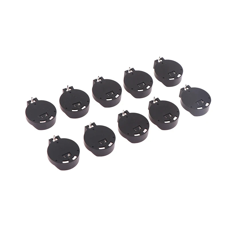 10-Pack CR2032 Coin Cell Battery Holder Cases – Black Button Socket Battery Holder Case Babs