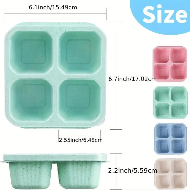 4-Compartment Bento Snack Box – Reusable Divided Lunch Container Bento Lunch Box Babs