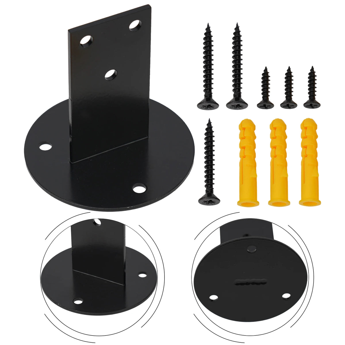 Wall-Mount Stair Handrail Bracket – Black Stainless Steel Handrail Bracket Babs