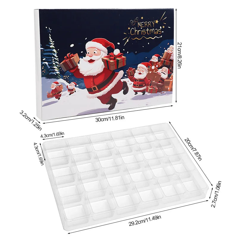 24-Grid Christmas Advent Calendar DIY Fillable Gift Boxes for Kids Advent Calendar Set Babs