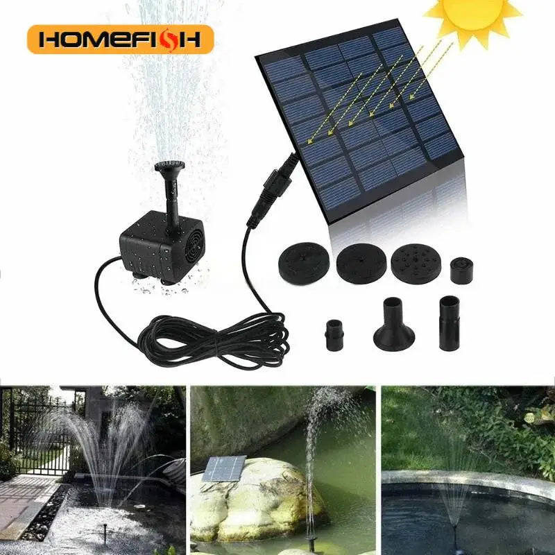 Mini 1.2W Solar Fountain Pump – Garden, Pond & Bird Bath Solar Fountain Pump Babs