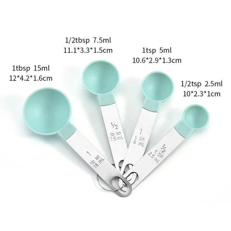 8-Piece Stainless Steel Measuring Spoons & Cups Baking Set Measuring Cups & Spoons Babs