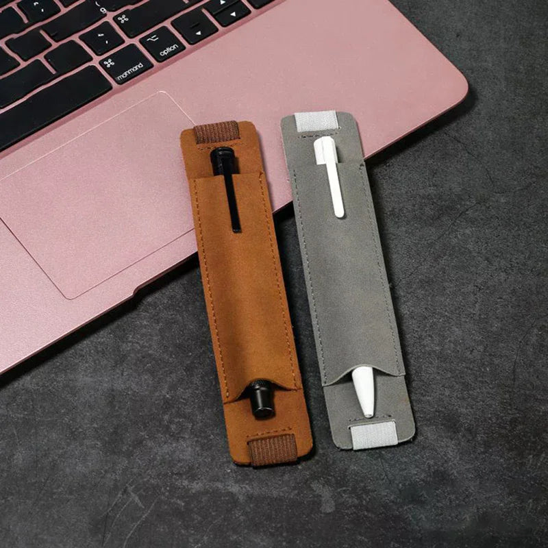 PU Leather Notebook Pen Holder Sleeve – Adjustable Elastic Notebook Pen Holder Babs