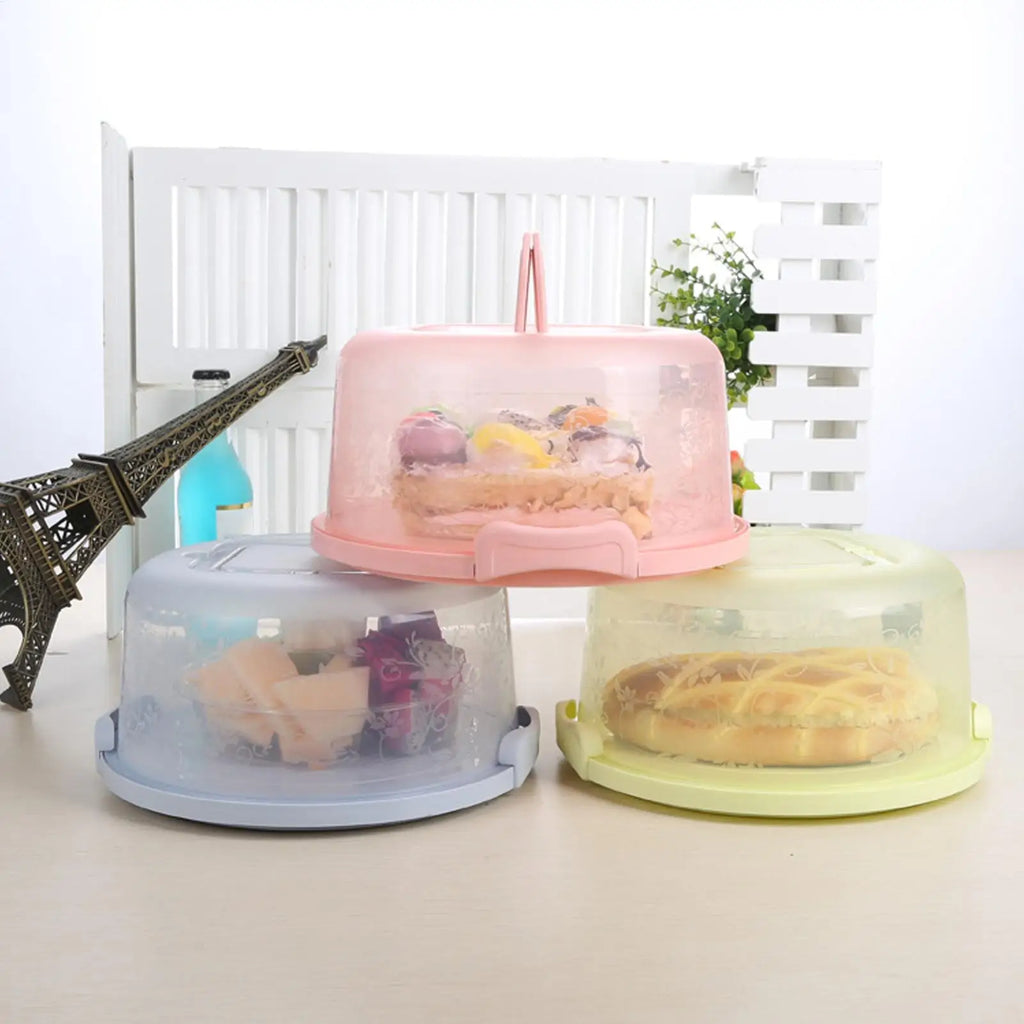 Portable Round Cake Carrier Box with Lid & Handle | Food Storage Cake Carrier Box Babs